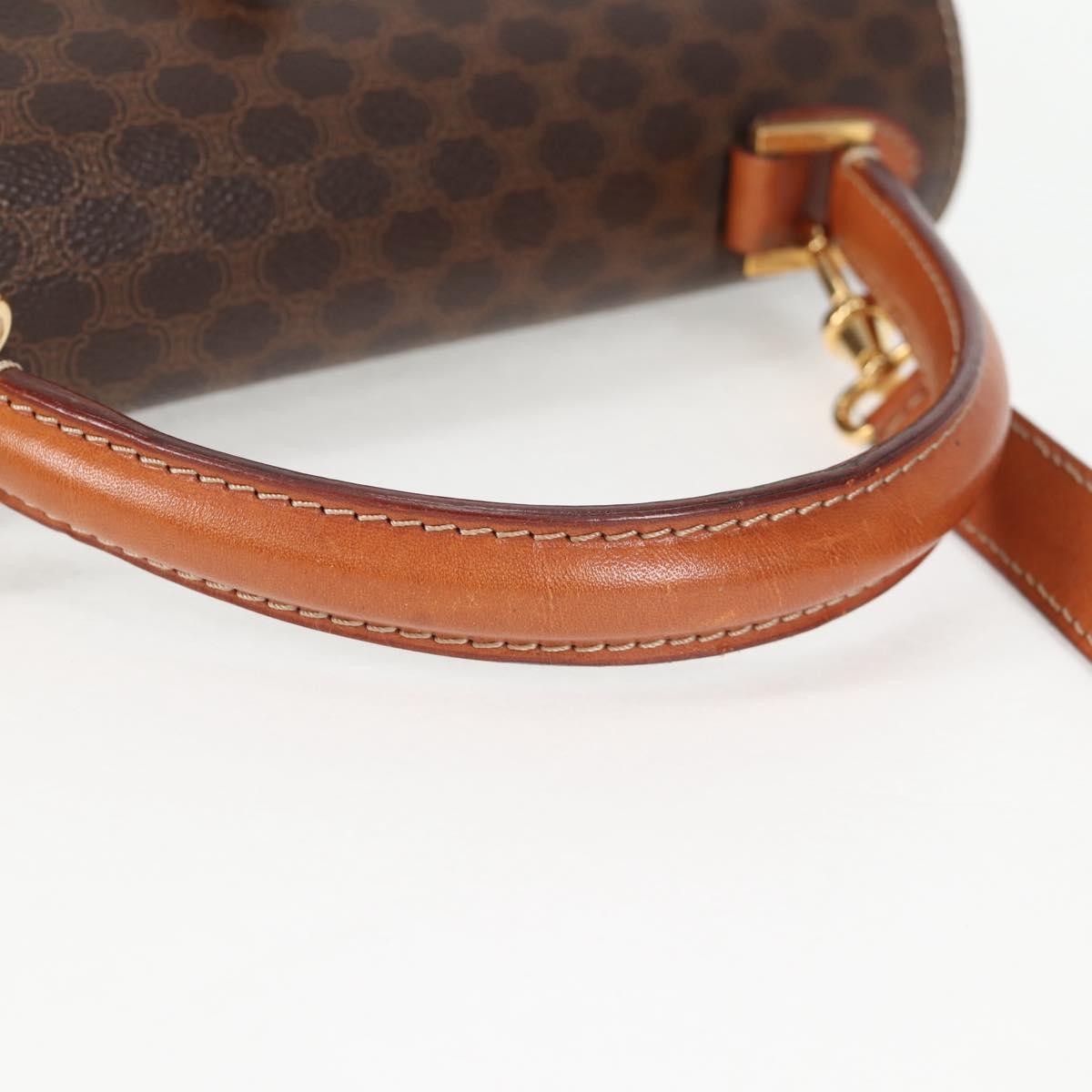Celine Vintage Convertible Top Handle Macadam Coated Canvas, Brown, Canvas, Handbag