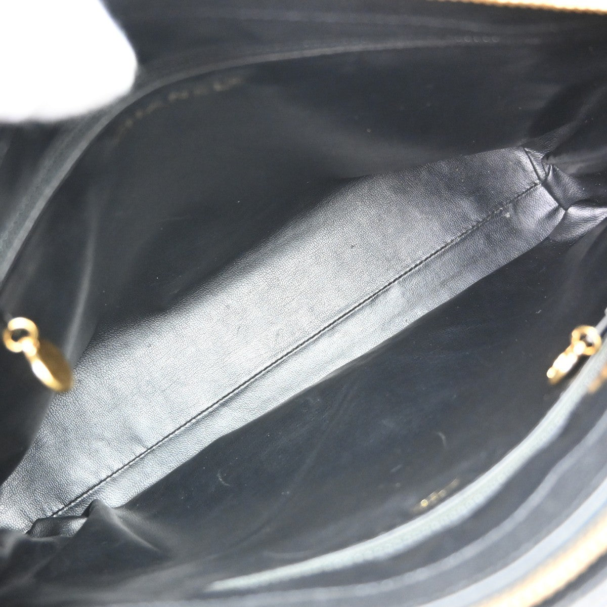 Chanel Vintage Front Pocket Caviar, Black, Leather, Tote Bag