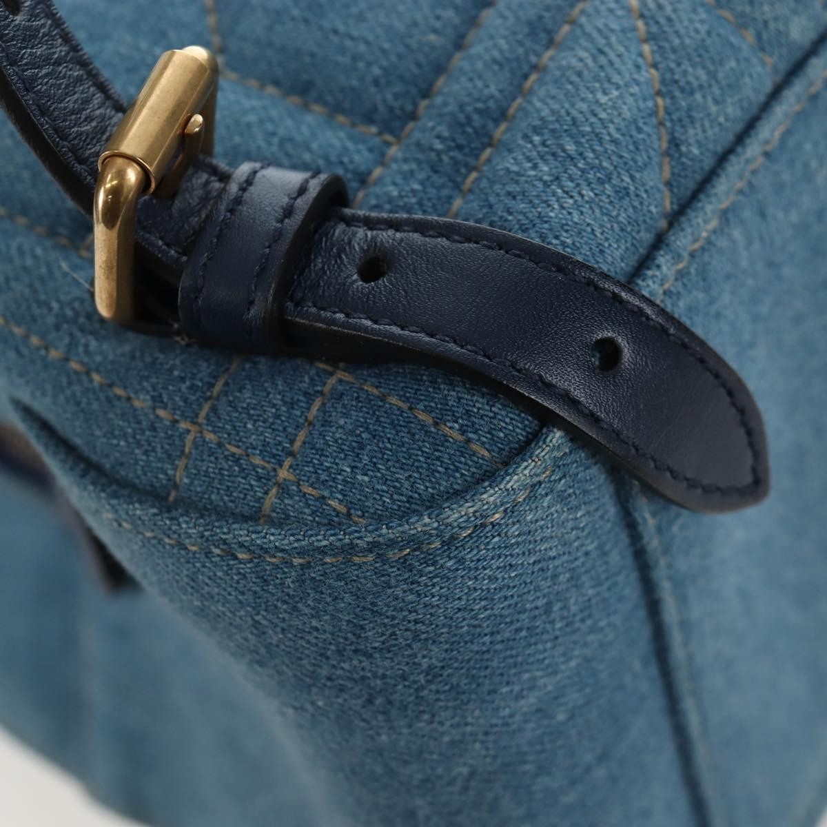 Gucci Pearly GG Marmont Embellished Matelasse Denim, Blue, Denim, Backpack