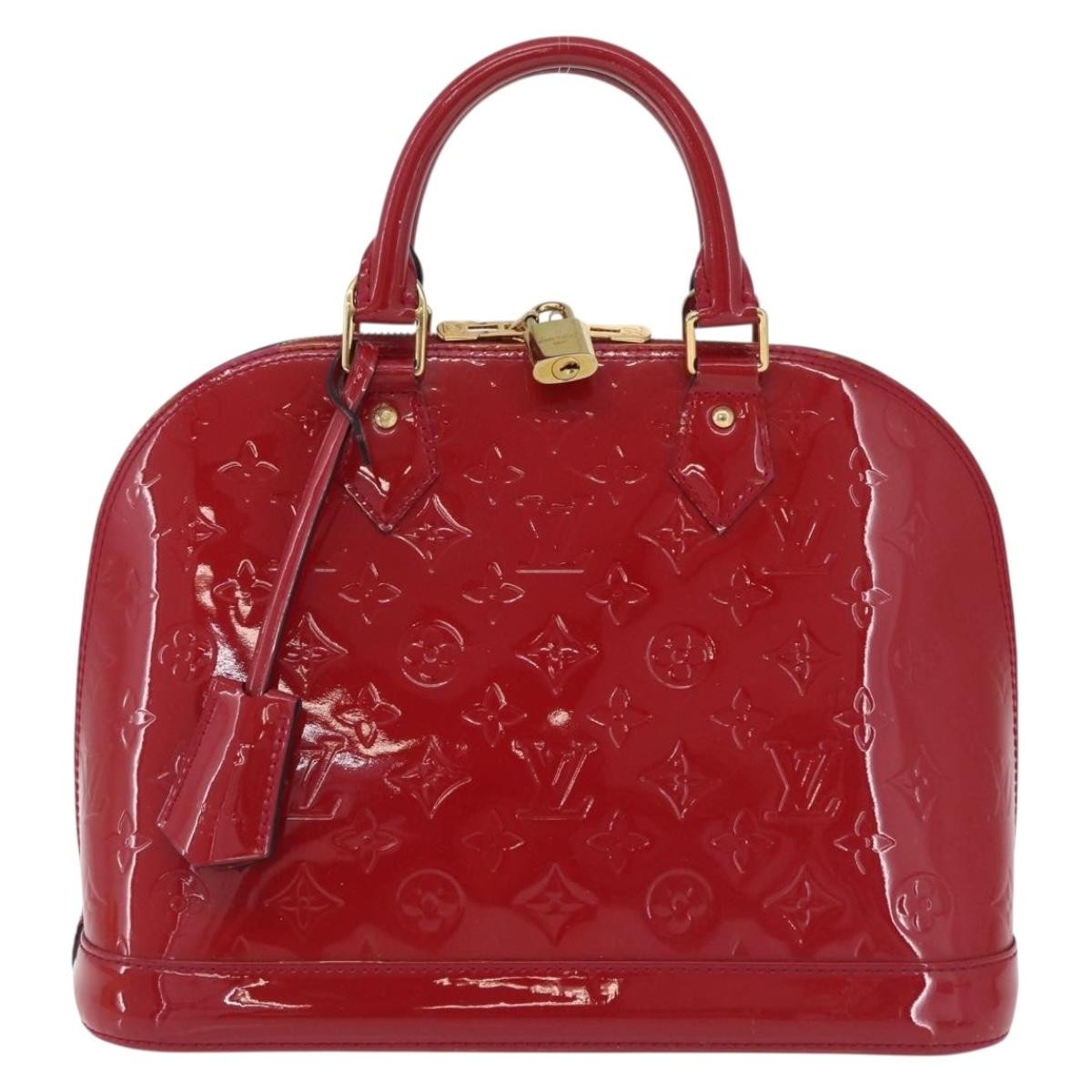 Louis Vuitton Alma Monogram Vernis, Pink, Patent Leather, Handbag