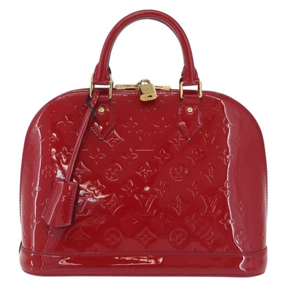 Louis Vuitton Alma Monogram Vernis, Pink, Patent Leather, Handbag