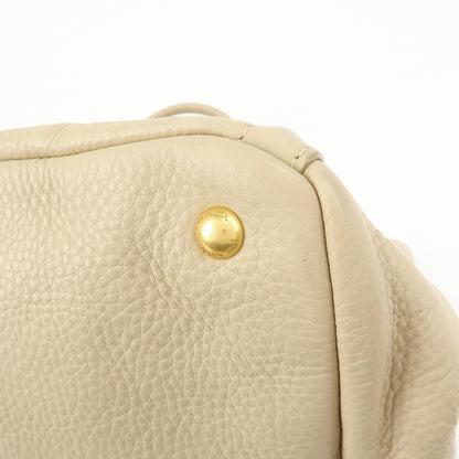 Prada Canapa Vitello Daino, Beige, Leather, Tote Bag
