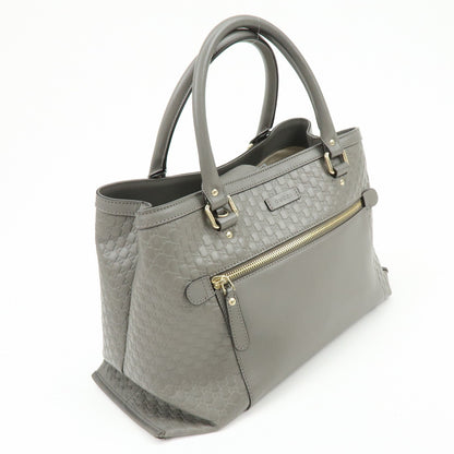 Gucci Zip Pocket Soft Microguccissima Leather, Gray, Leather, Tote Bag