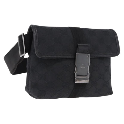 Gucci Buckle Waist GG Canvas and leather, Black, Canvas, Clutch
