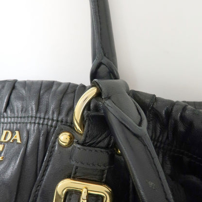 Prada Gaufre Convertible Nappa Leather, Black, Leather, Tote Bag