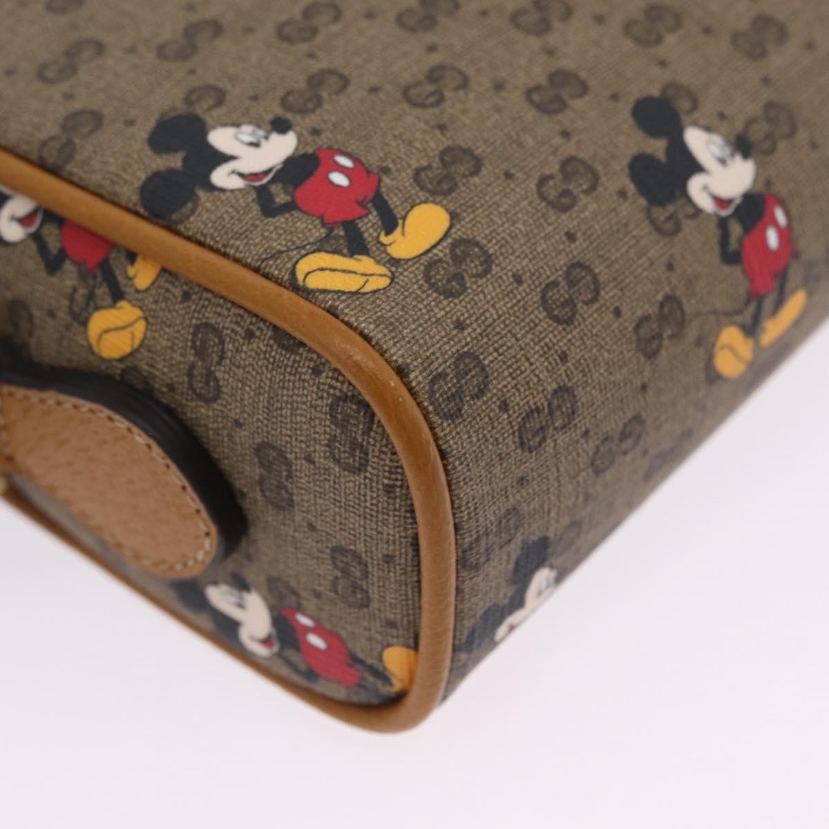 Gucci Disney Mickey Mouse Printed Mini GG Coated Canvas, Beige, Canvas, Shoulder Bag