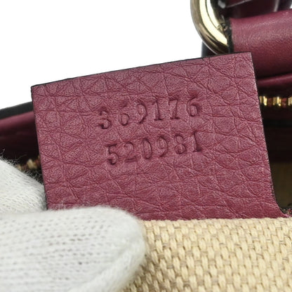 Gucci Soho Convertible Top Handle Leather, Purple, Leather, Handbag
