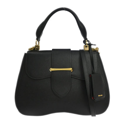 Prada Sidonie Saffiano, Black, Leather, Handbag