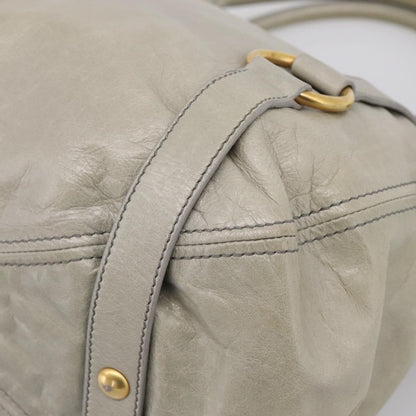 Miu Miu Bow Satchel Cervo Leather, Gray, Leather, Handbag