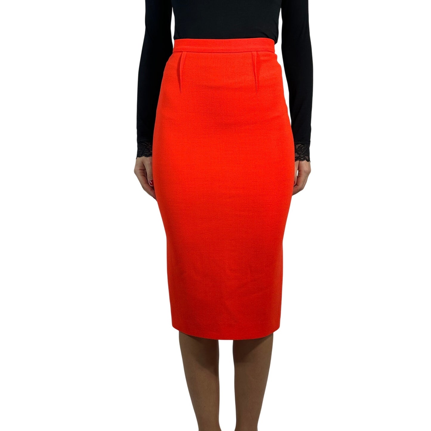 ROLAND MOURET Wool Midi Pencil Skirt