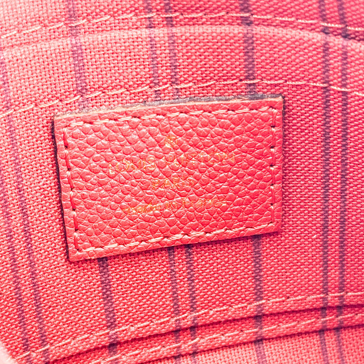Louis Vuitton Multi Pochette Accessoires Pouch Monogram Empreinte Giant, Red, Leather, Clutch