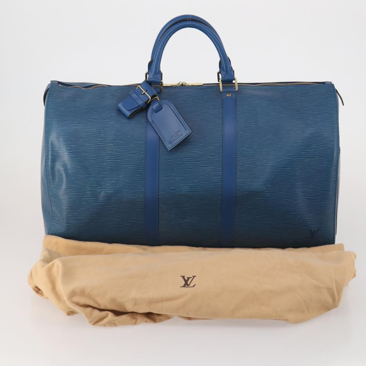 Louis Vuitton Keepall Bag Epi Leather, Blue, Leather, Travel Bag