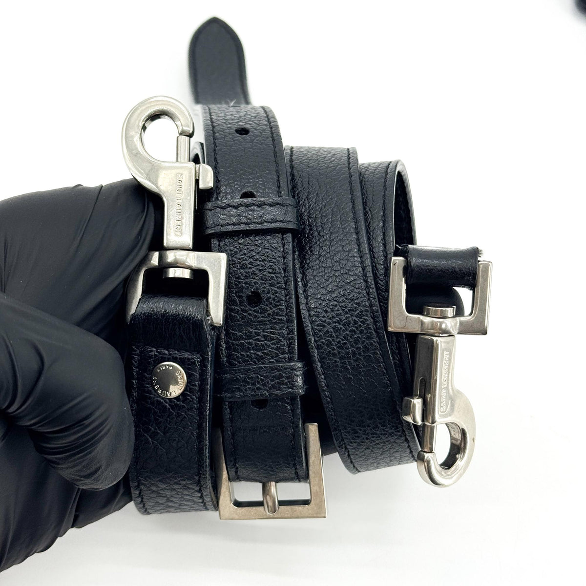 Saint Laurent Sunset Leather, Black, Leather, Crossbody Bag