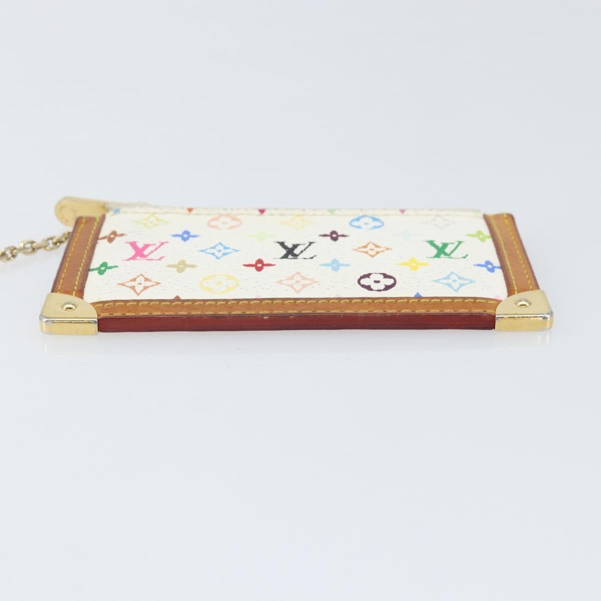 Louis Vuitton Pochette clés NM Monogram Multicolor Canvas, White, Canvas, Wallet