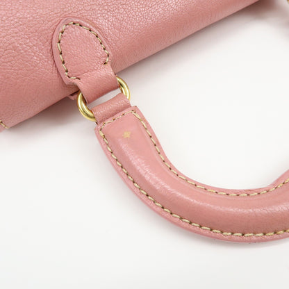 Miu Miu Madras Top Handle Leather, Pink, Leather, Handbag