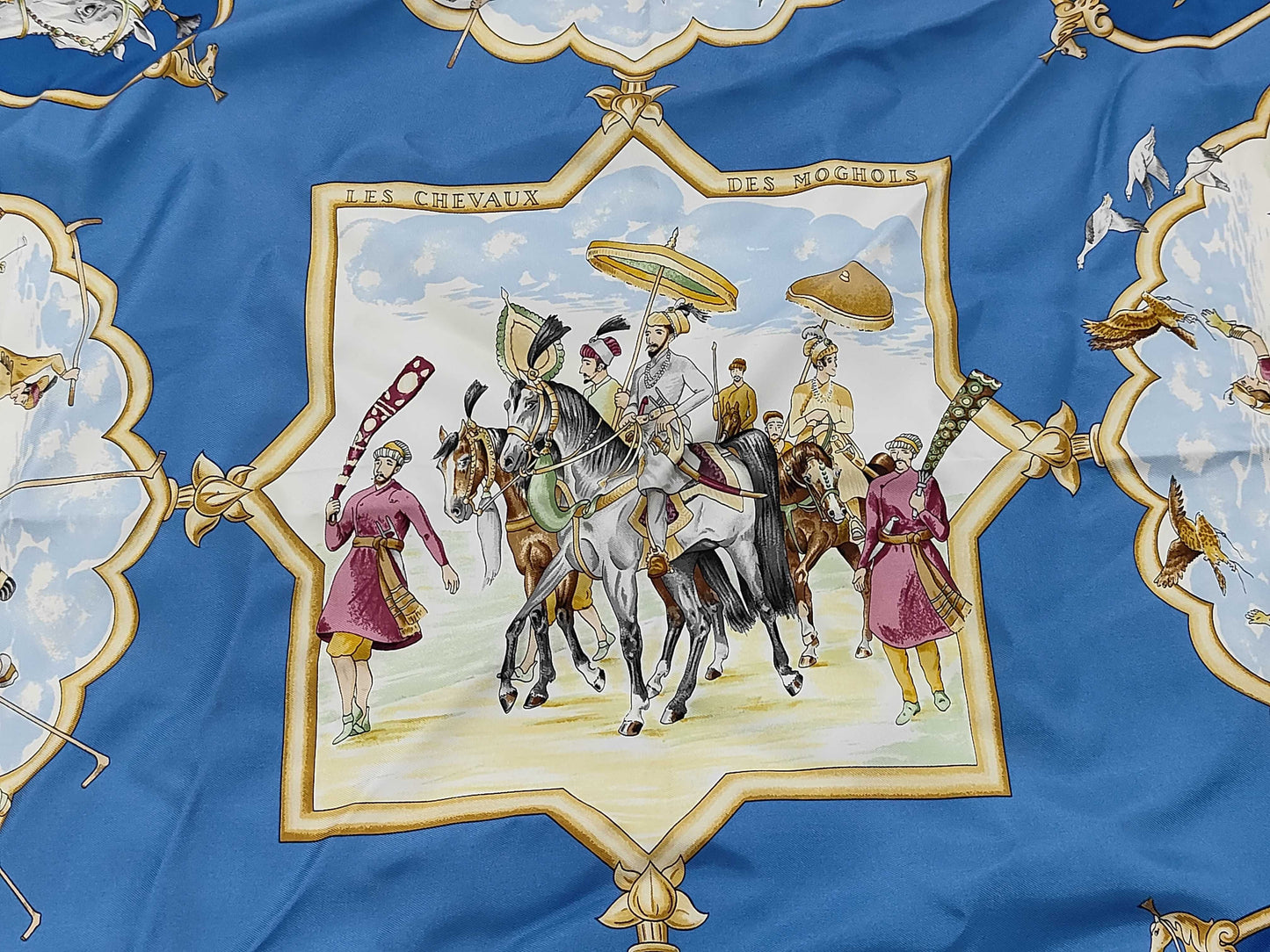 Hermes Carré 90 Silk multicolor, Blue, Silk, Scarf