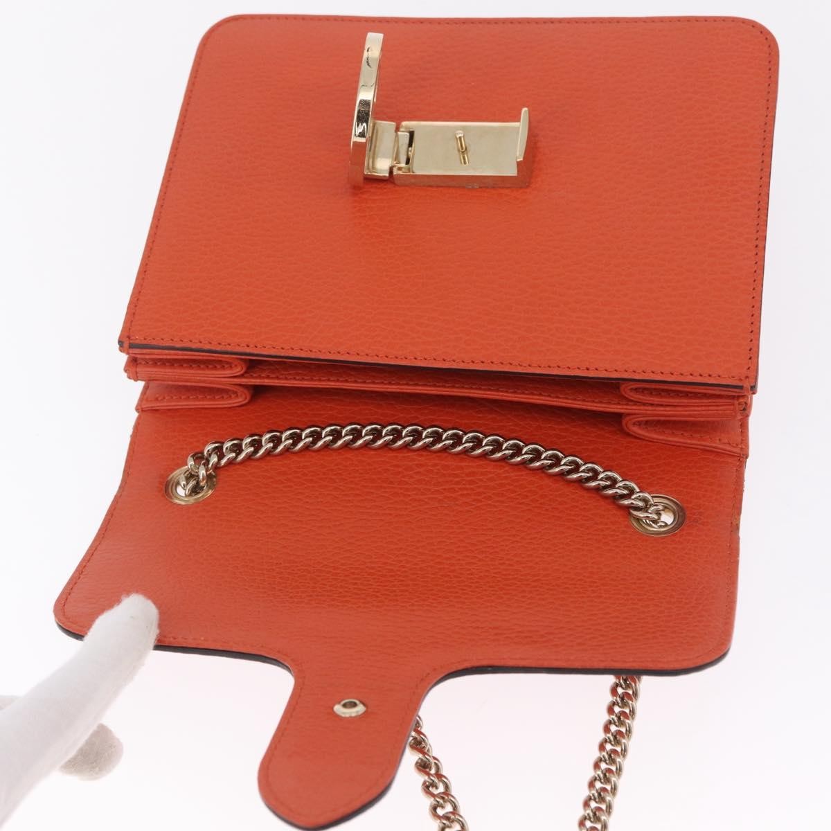 Gucci Interlocking Leather, Orange, Leather, Shoulder Bag