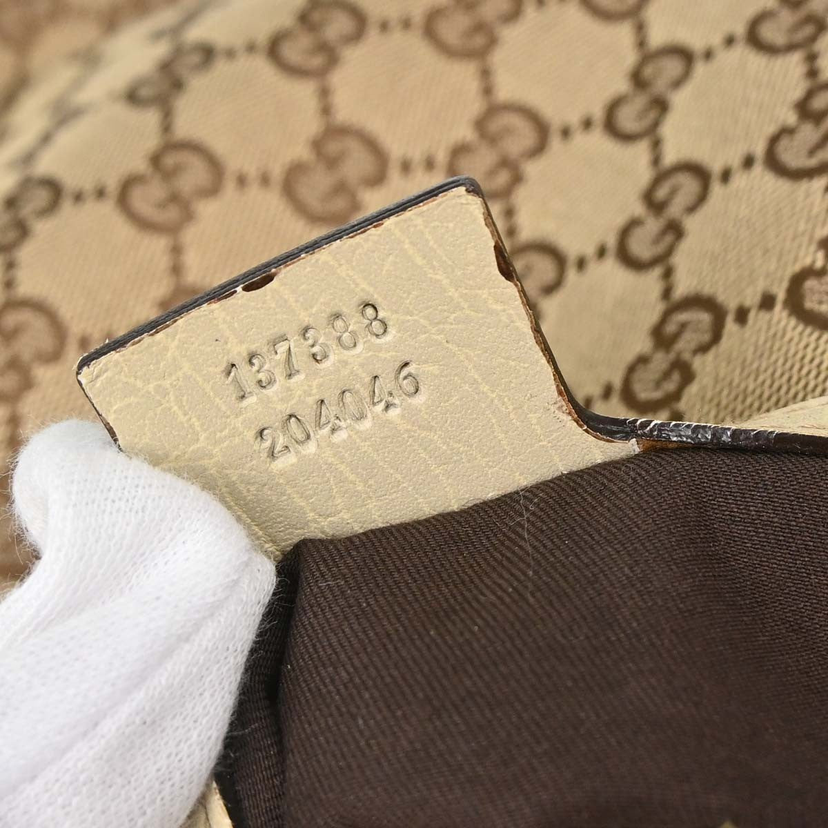Gucci Horsebit Canvas, Beige, Canvas, Clutch