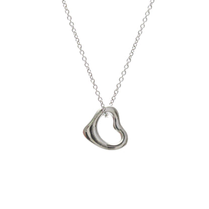 Tiffany & Co. Elsa Peretti Open Heart Pendant Platinum, Silver, Platinum, Necklace