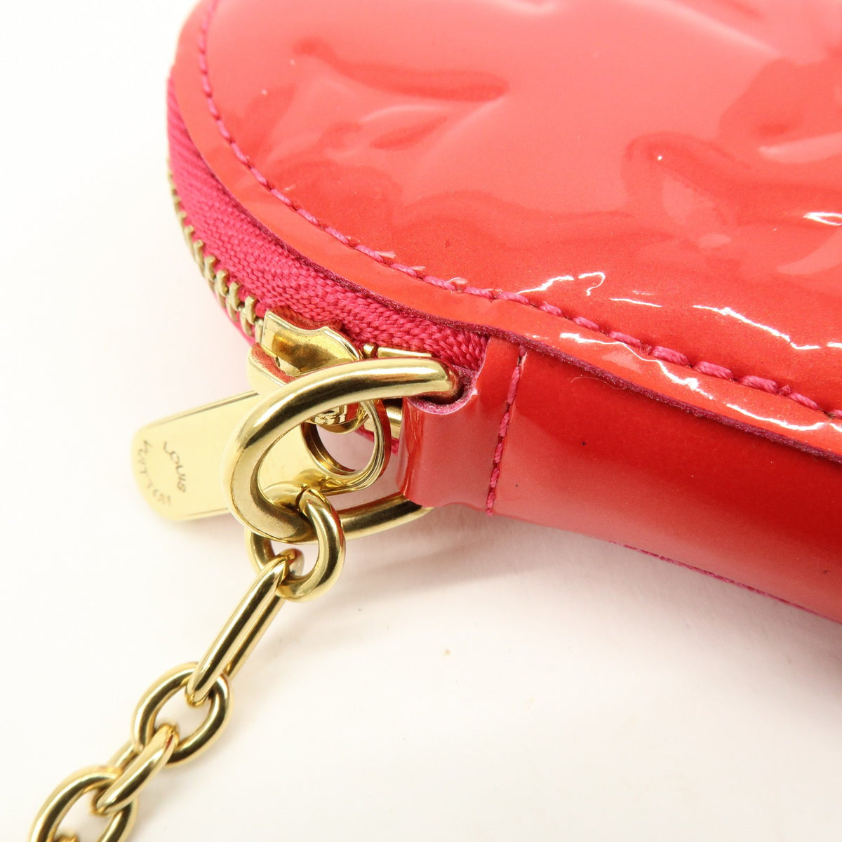 Louis Vuitton Heart Coin Purse Monogram Vernis, Pink, Patent Leather, Clutch