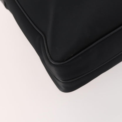 Burberry Front Zip Pocket Convertible Leather, Black, Nylon, Briefcase