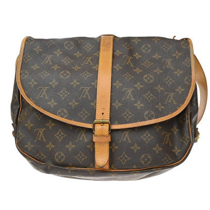 Louis Vuitton Saumur Monogram, Brown, Canvas, Shoulder Bag