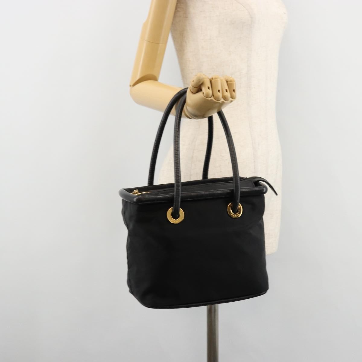 Celine Handbag Nylon, Black, Nylon, Handbag