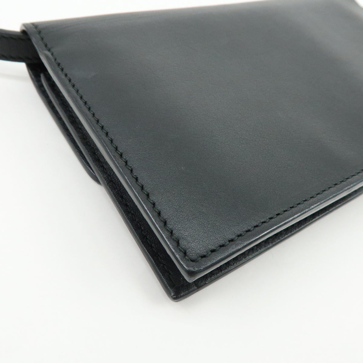 Gucci Interlocking Wallet on Chain Leather, Black, Leather, Crossbody Bag