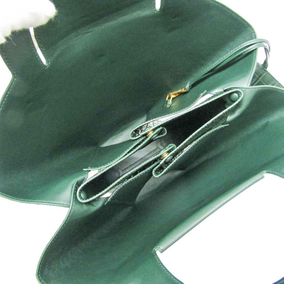 Bottega Veneta Doll Crocodile Embossed Leather, Green, Leather, Tote Bag