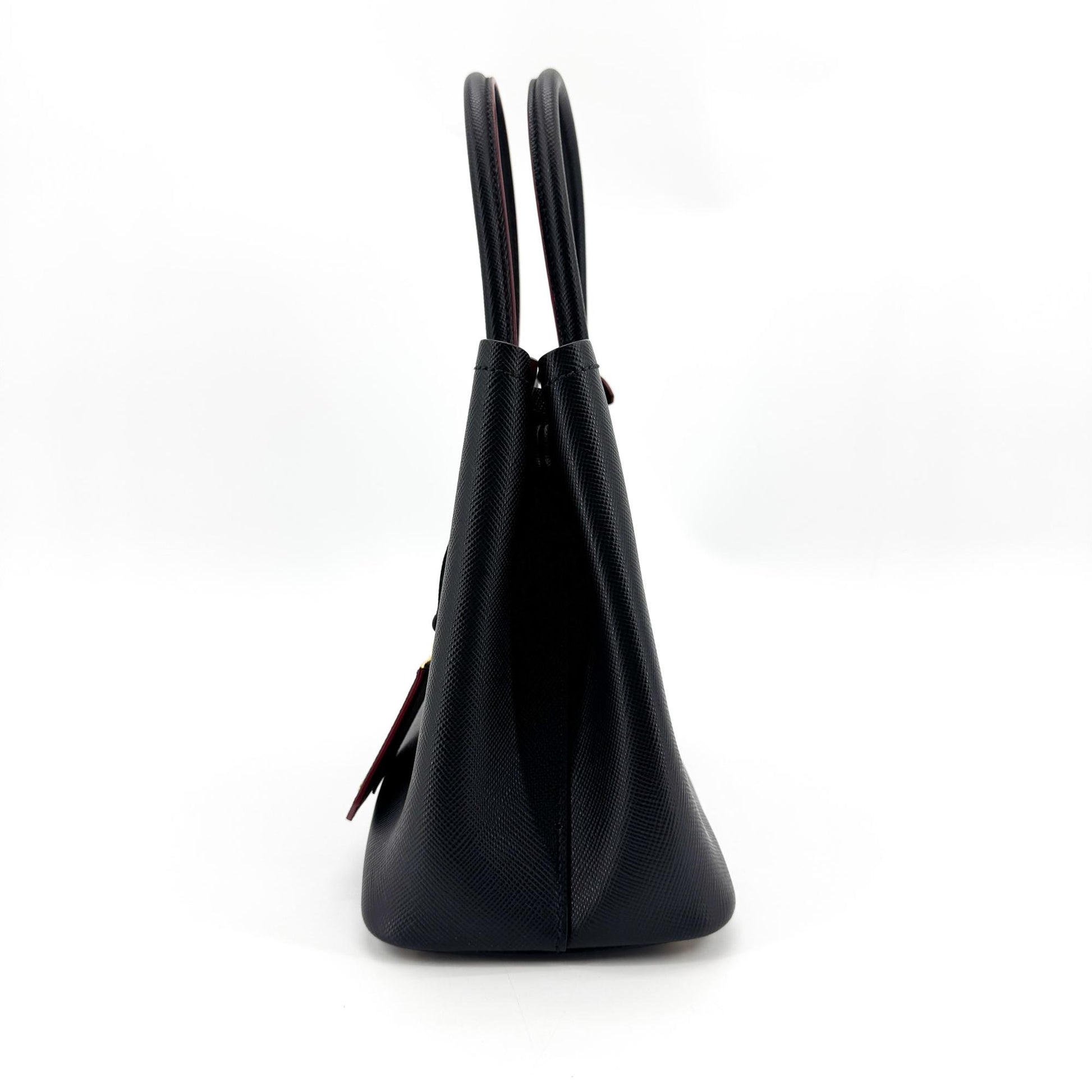 Prada Cuir Double Saffiano Leather, Black, Leather, Tote Bag