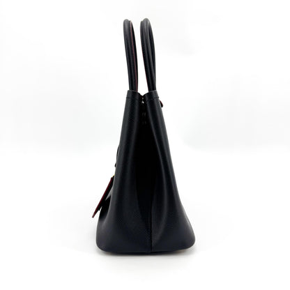 Prada Cuir Double Saffiano Leather, Black, Leather, Tote Bag