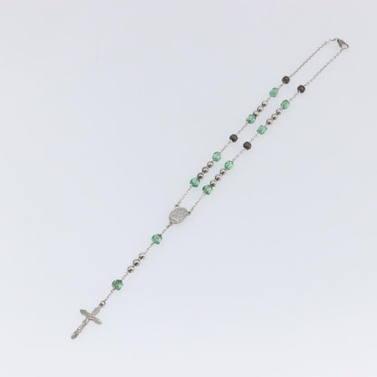 "Dolce & Gabbana Cross Pendant Metal with Crystals, Enamel and Faux Pearls", Silver, Metal, Necklace