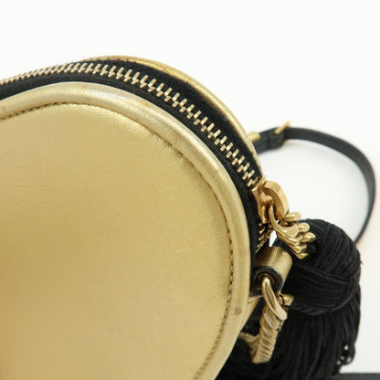 Saint Laurent Love Heart Tassel Chain Leather, Gold, Leather, Handbag