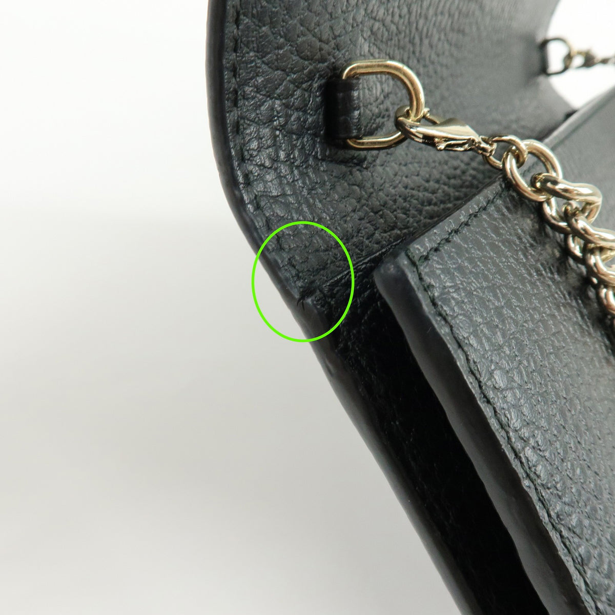 Gucci Betty Chain Wallet (Outlet) Leather, Black, Leather, Crossbody Bag