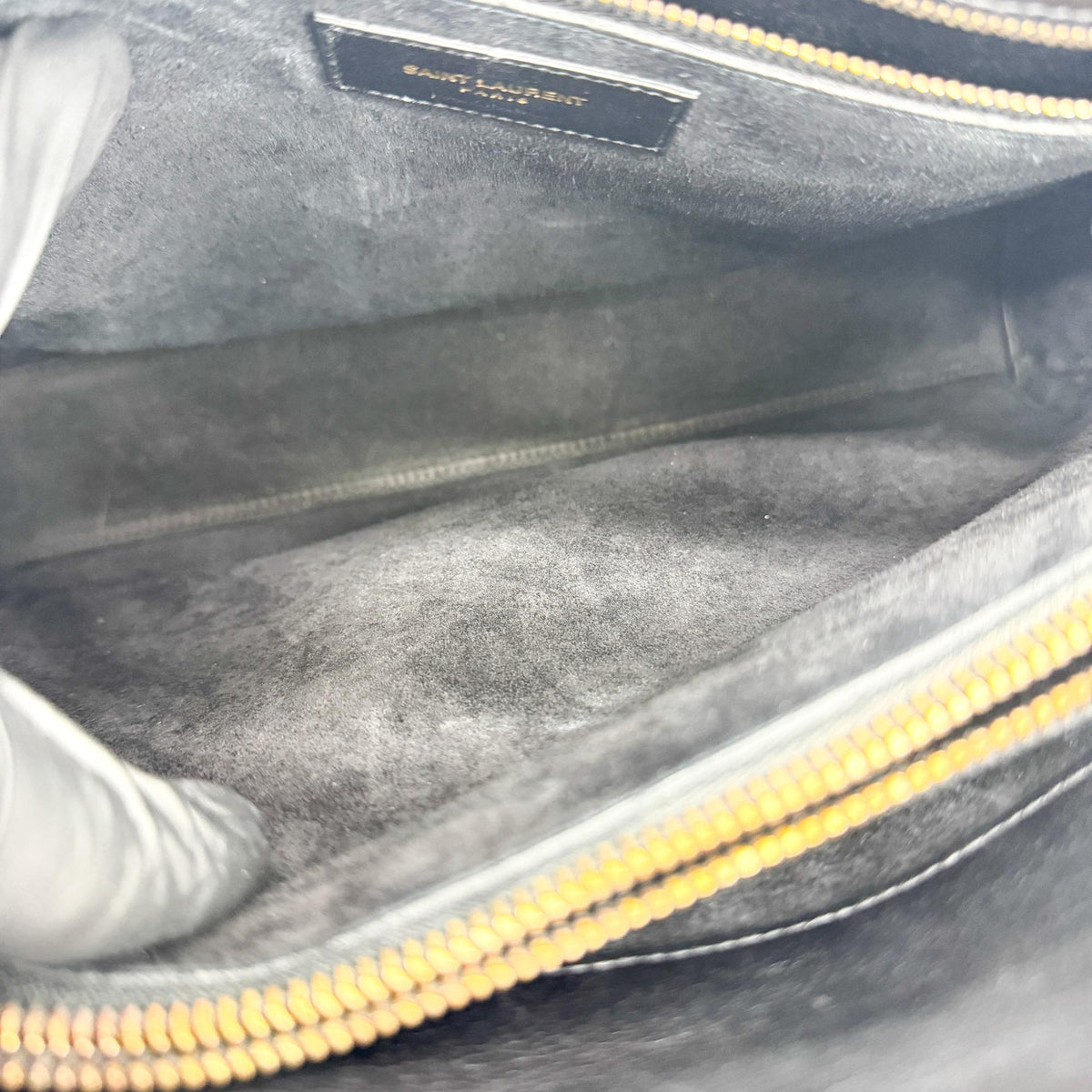 Saint Laurent Sac de Jour Leather, Navy, Leather, Handbag