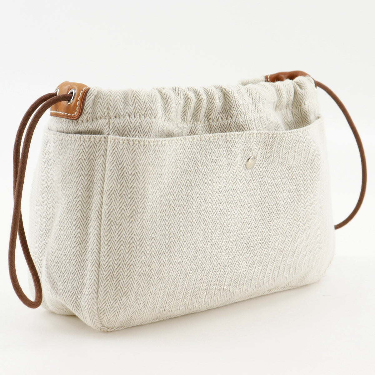 Hermes Fourbi Toile, Beige, Cotton, Clutch