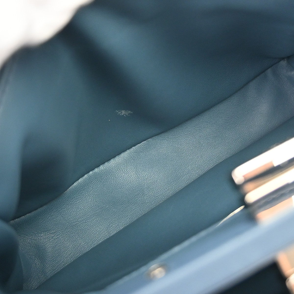 Fendi Peekaboo Leather, Blue, Leather, Handbag