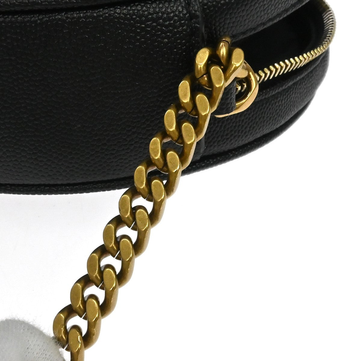 Saint Laurent Vinyle Round Camera Matelasse Chevron Leather, Black, Leather, Crossbody Bag