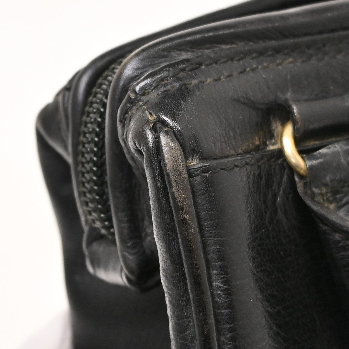 Fendi Convertible Boston Patent, Black, Leather, Handbag
