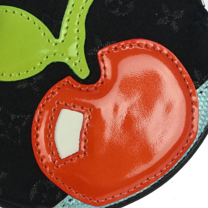 Louis Vuitton Round Coin Purse Limited Edition Monogram Silk, Black, Leather, Wallet