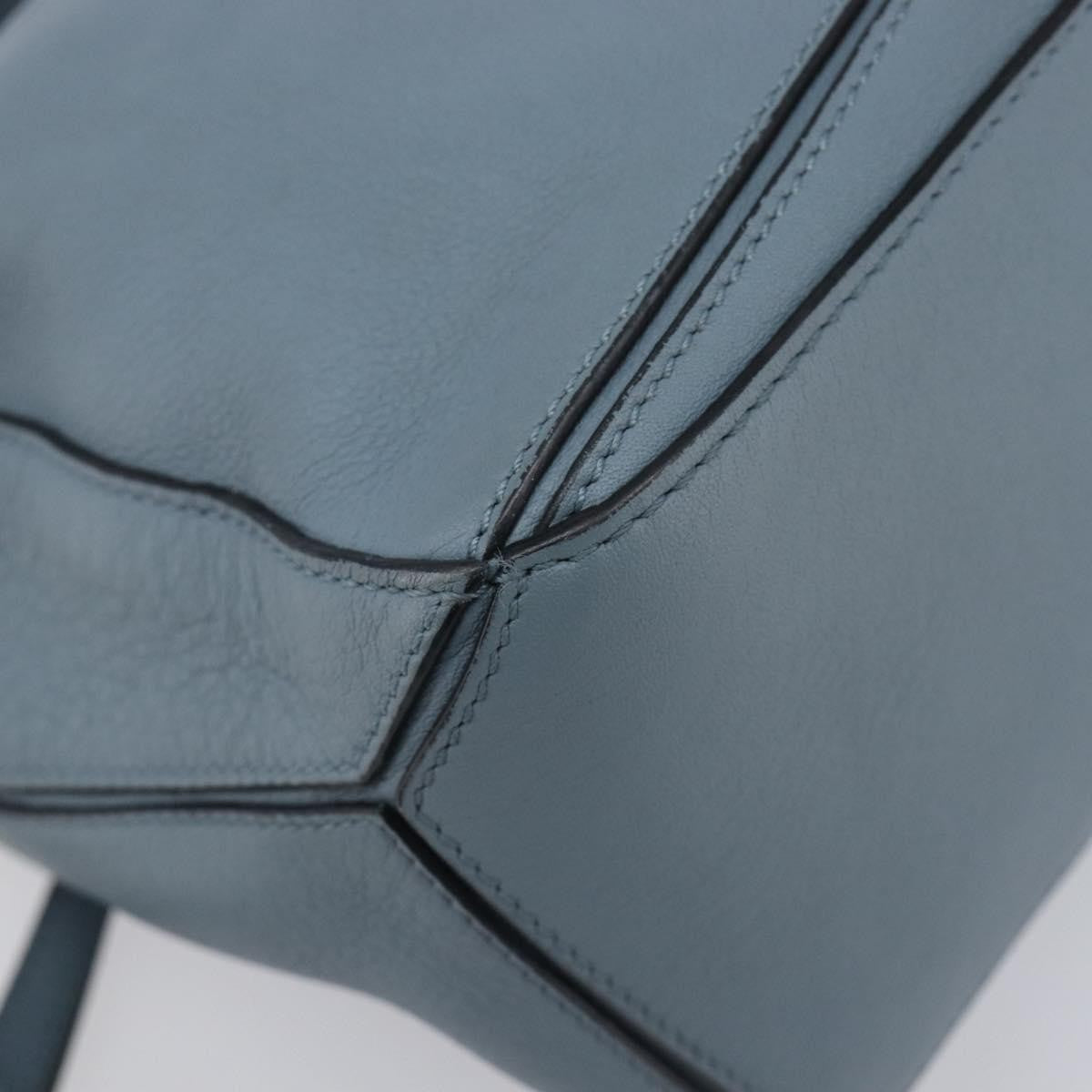 Loewe Puzzle Leather, Blue, Leather, Handbag
