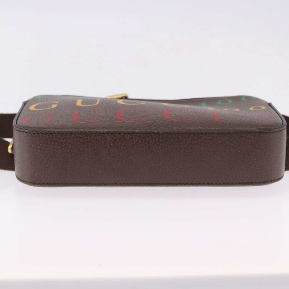 Gucci Aria 100th Anniversary Belt Printed Leather, Brown, Leather, Clutch