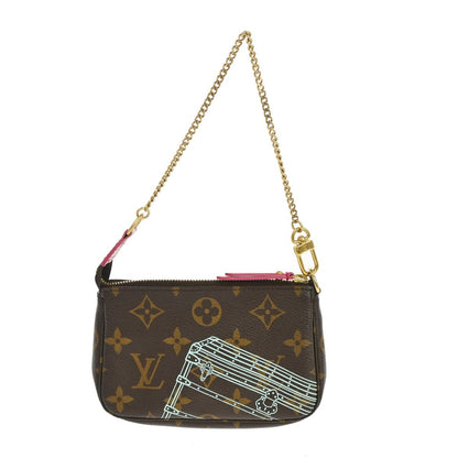 Louis Vuitton Mini Pochette Limited, Brown, Canvas, Clutch