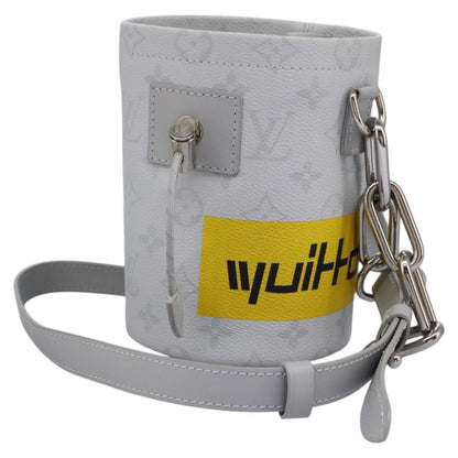 Louis Vuitton Chalk Nano Limited Edition Logo Story Monogram Canvas, Gray, Canvas, Clutch