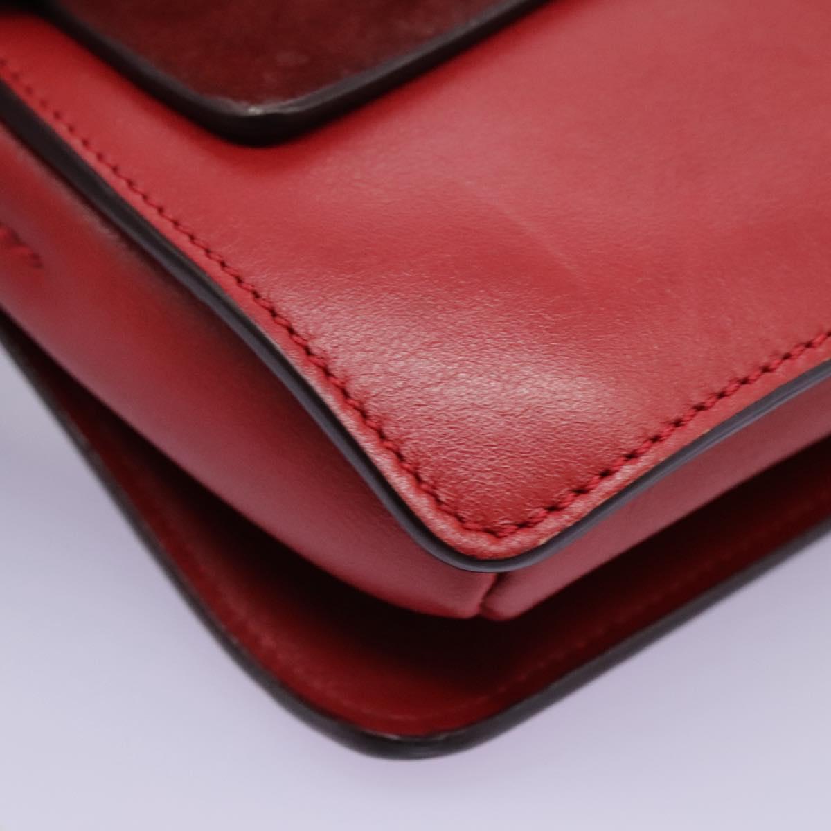 Chloe Faye Chain Leather and Suede, Red, Suede, Shoulder Bag