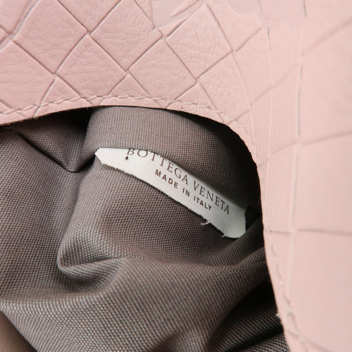 Bottega Veneta Expandable Chain Embossed Intrecciato Nappa, Pink, Leather, Crossbody Bag