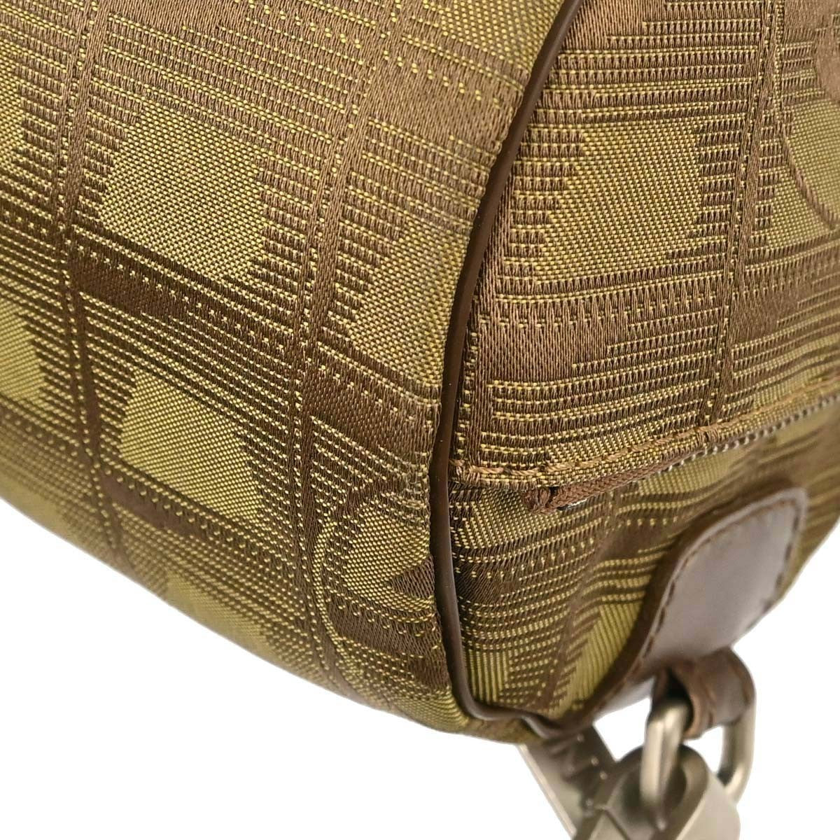 Chanel Travel Line Barrel Nylon, Khaki, Nylon, Travel Bag