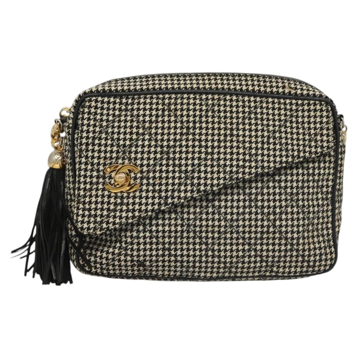 Chanel Vintage Front Pocket Camera Canvas, White, Canvas, Shoulder Bag