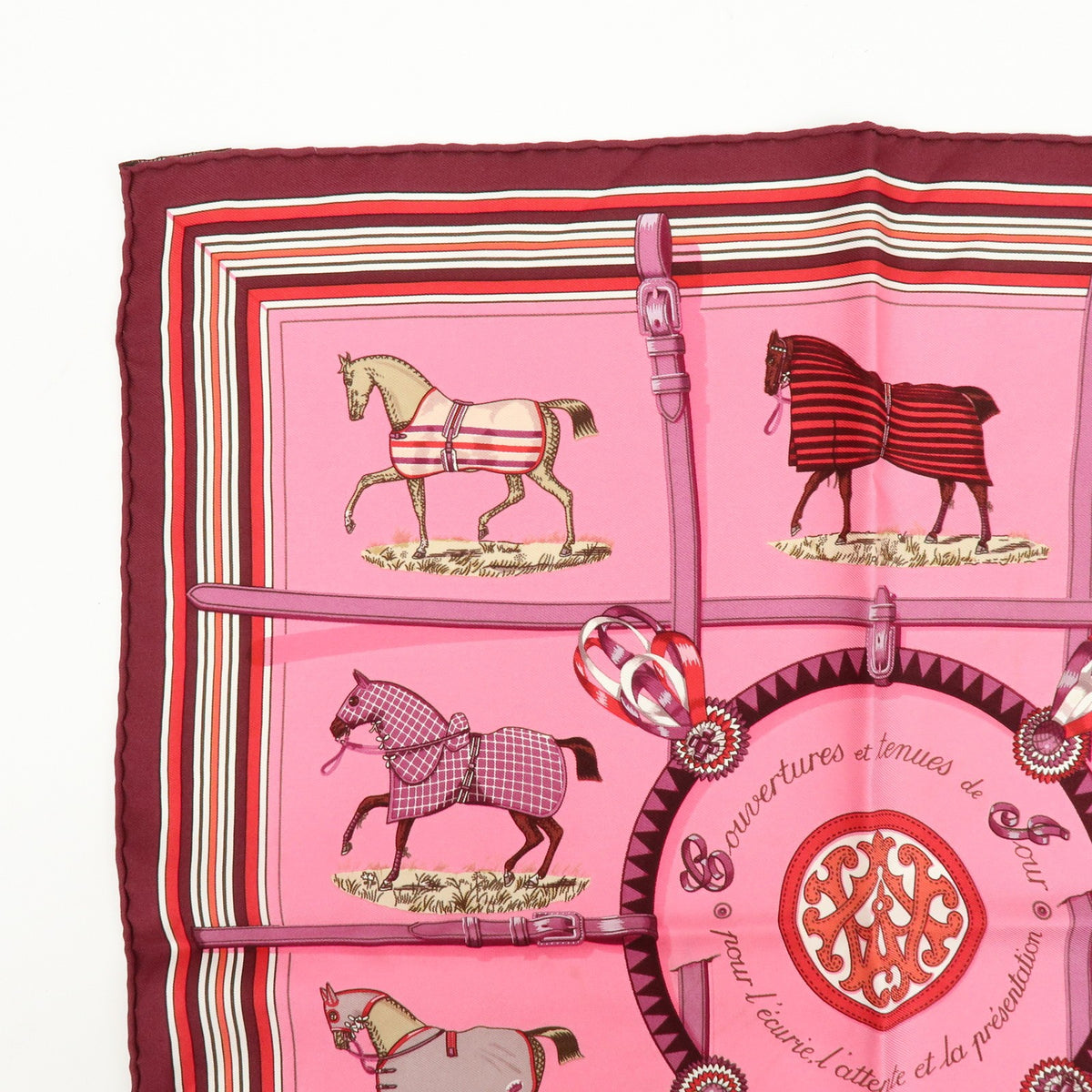 Hermes Carré 42 Silk, Pink, Silk, Scarf