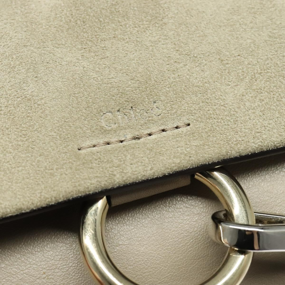 Chloe Faye Leather and Suede, Beige, Leather, Shoulder Bag
